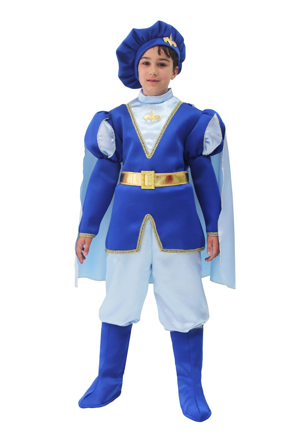 Vestito principe 2025 azzurro bambino